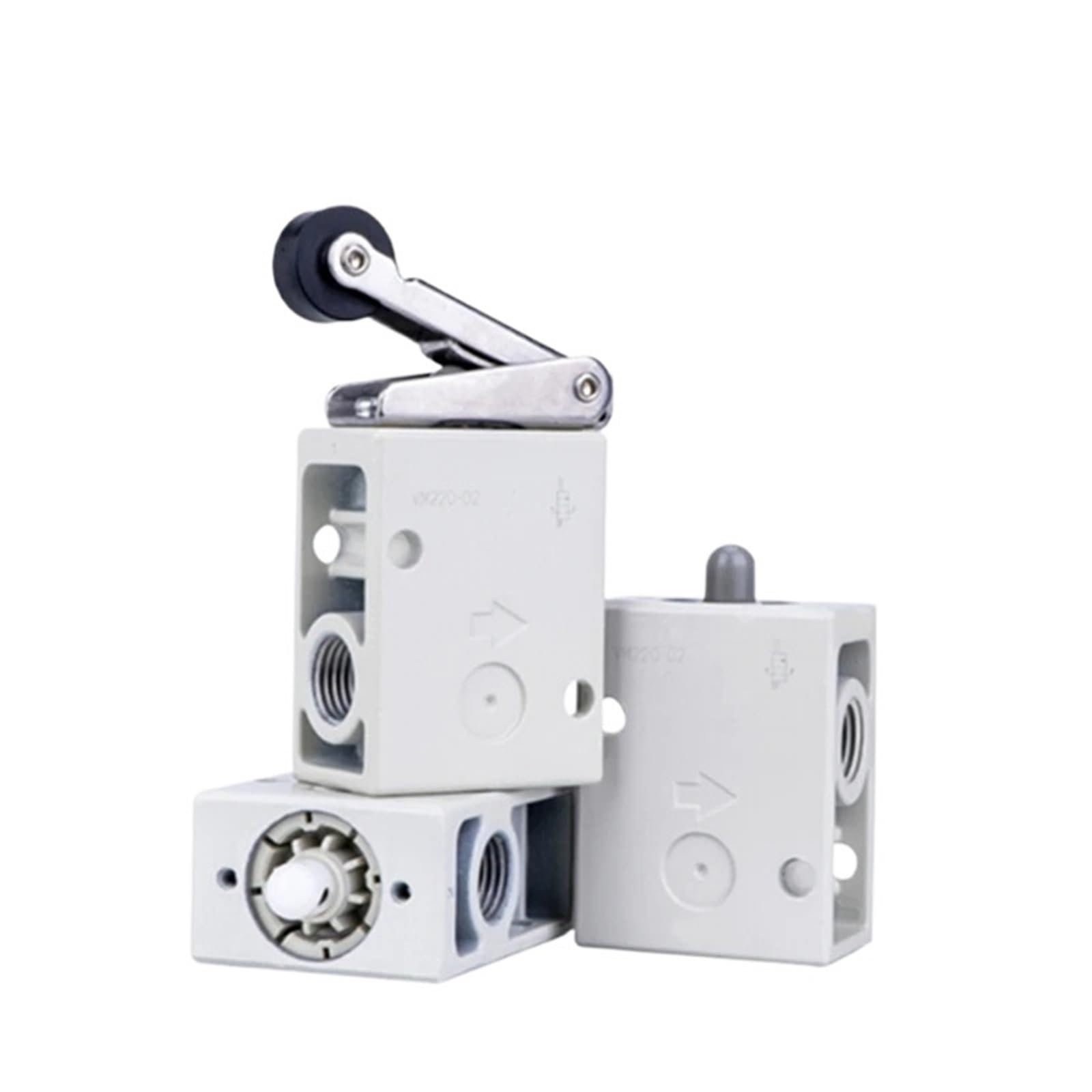 Válvula mecánica VM220 de control manual para circuitos neumáticos industriales de 2 vías