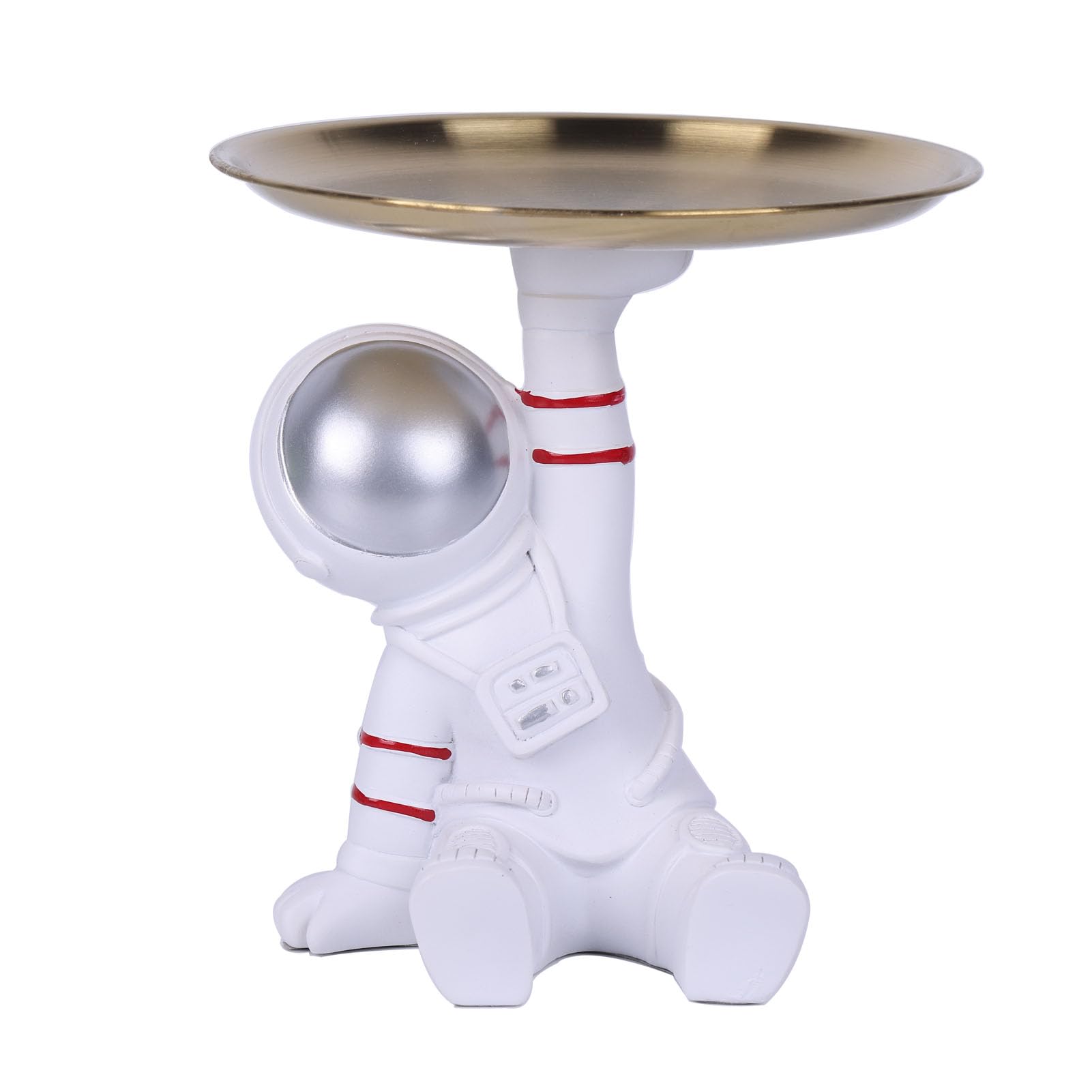 XIAOMAGG Adornos creativos de escultura de astronauta, decoraciones creativas para el hogar, regalos para niños, cumpleaños (bandeja/plata)