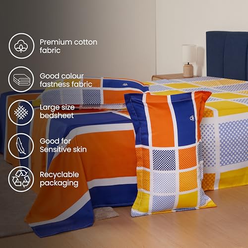 Image of United Colors of Benetton Rainbow Cotton Super King Bedsheet Set (274 x 274 cm) Rainbow