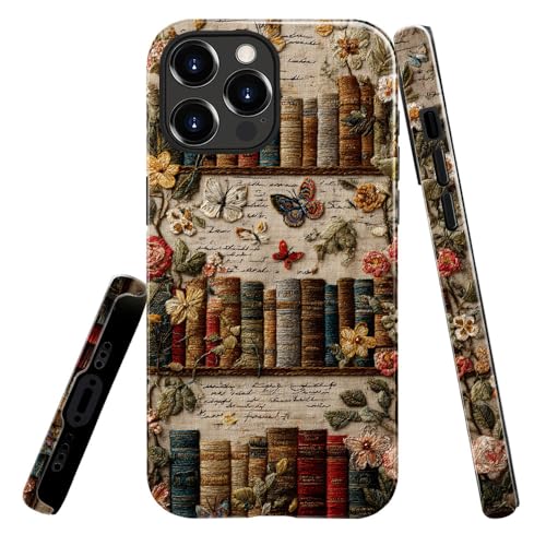 Coque TPU iPhone 13 Pro Max antichoc anti-rayures pour homme femme motif livres antiques