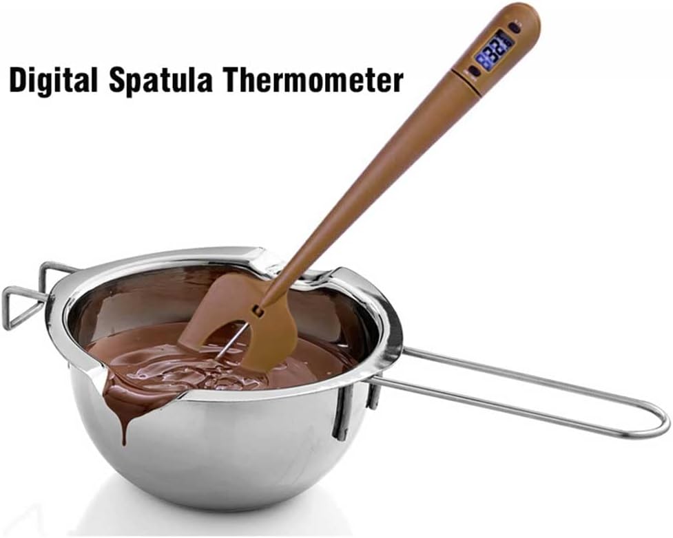 review Digital Candy Spatula Thermometer with Pot Clip & Probe ， Fast Instant Read Digital Candy Thermometer Spatula for Chocolate Jam Meat, Silicon Frying Kitchen aid in One BPA Free Food Grade Silicone