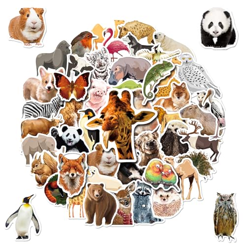 Cute Animal Water Bottle Stickers, 200 Pcs Stickers for Kids, Teens, Boys, Girls, Waterproof Vinyl Kawaii for Laptop, Classroom, Phone Case, Luggage, Stanley Cups