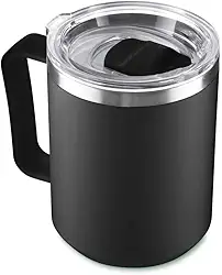 Caneca Inox Térmica com Tampa e Parede Dupla 450ml - Preto