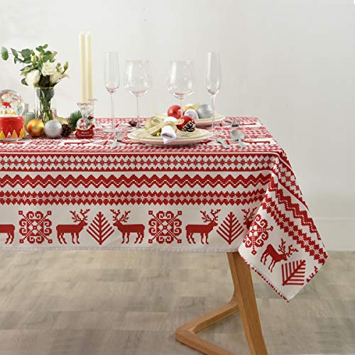 Maxmill MM-CHRISTMAS-DEER-60X84 Christmas Deer Printed Tablecloth cover