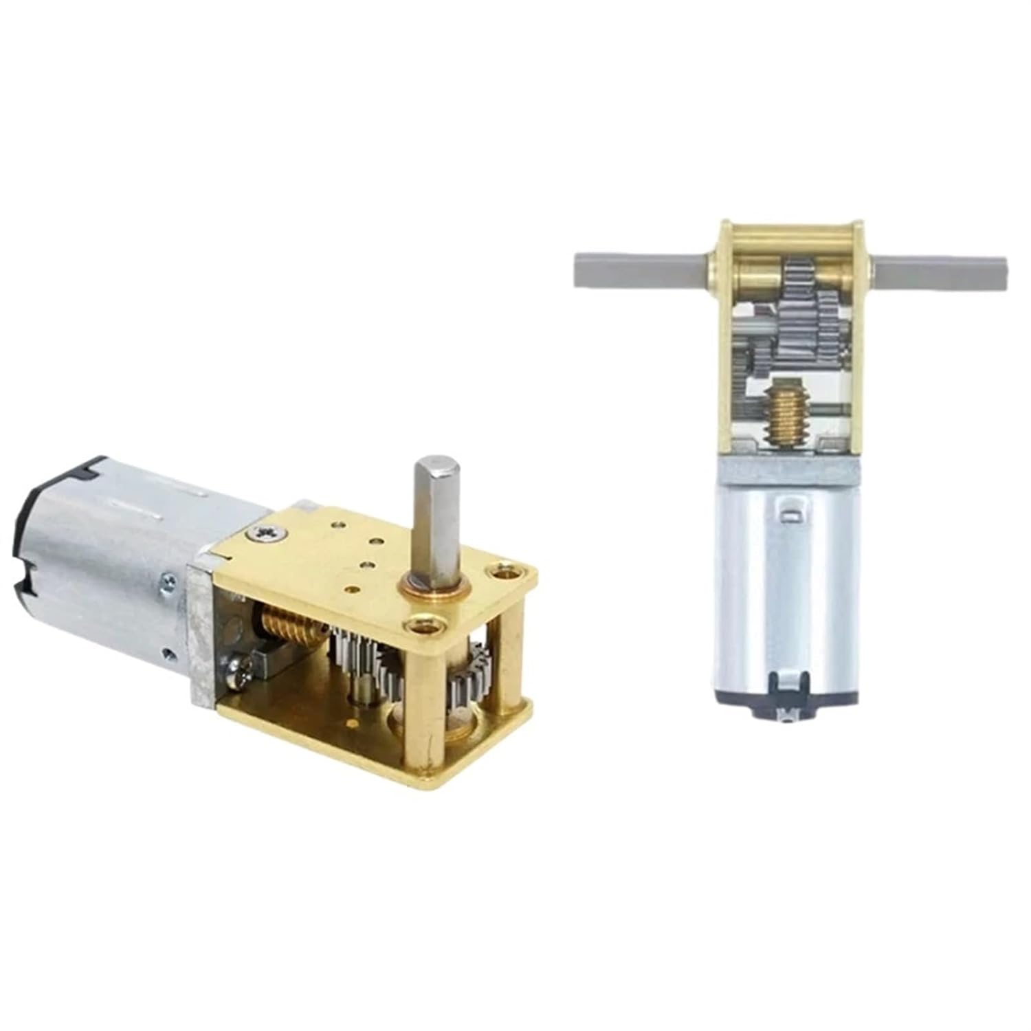 1PCS Turboworm1218- N20 All Metal Gear Motor Biaxial Micro Gearbox Reduction Motor 3V 6V 12V DIY smart car Robot Lock(12V 136RPM,Single axis)