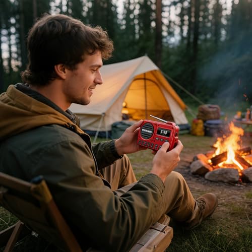 Radio AM/FM portable et légère au design rétro pour la maison