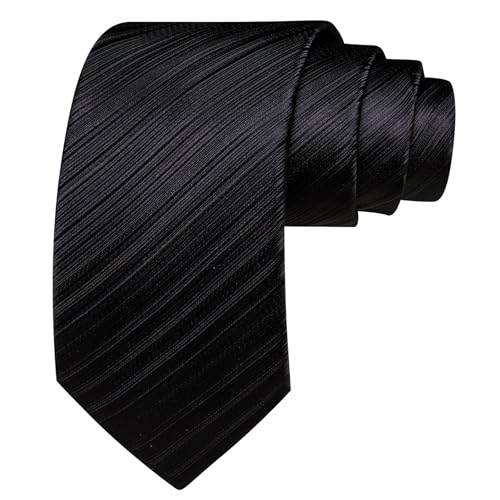 Image of Barry.Wang Tie Sets for Men Silk Stripe Necktie Woven Checkered Handkerchief Cufflinks Formal Business Wedding