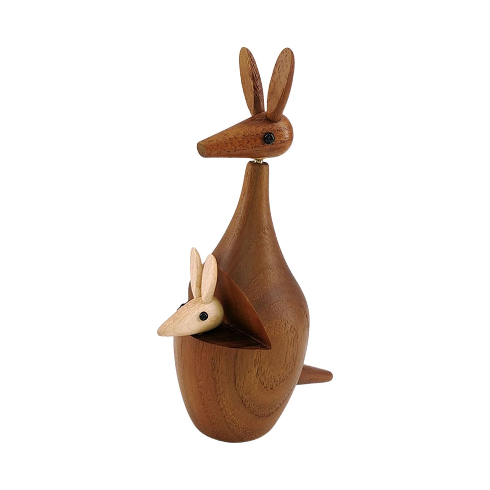 Statue Tierfigur Holz Skulptur Kreative Dekoration Kunst Handwerksfigur als Geschenk für Wohnzimmer Schreibtisch Bücherregal Kinderzimmer