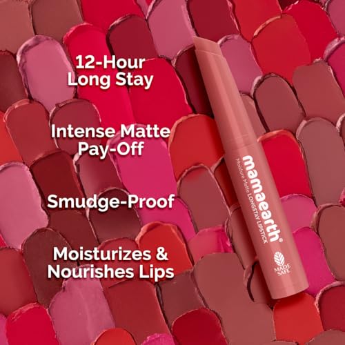 Image of Moisture Matte Longstay Mini Lipstick with Avocado Oil & Vitamin E for 12 Hour Long Stay- 05 - Bubblegum Nude - 0.7 g