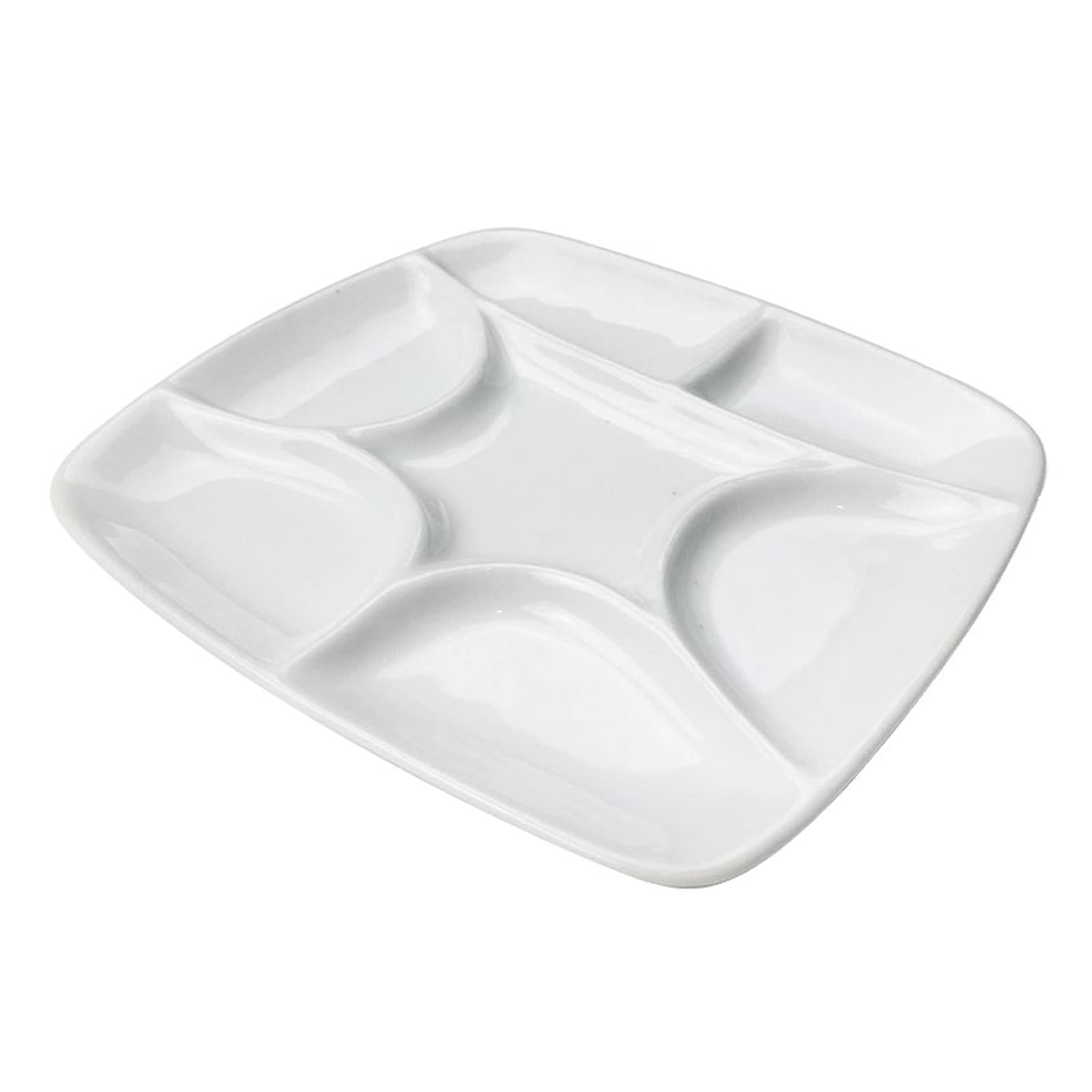 Kwadratowa biała ceramiczna paleta farb artystycznych, odpowiednia do akwareli i gwaszu Akrylowy obraz olejny, 5-4/5 cali