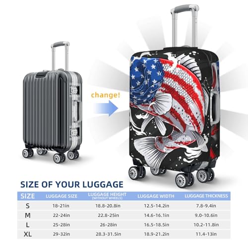 Largemouth Bass Fish In Usa For Travel Luggage Cover Suitcase Protector Fits 18-32 Inch Travel Luggage Protector Elastic Luggage Anti-Scratch Suitcase Cover4