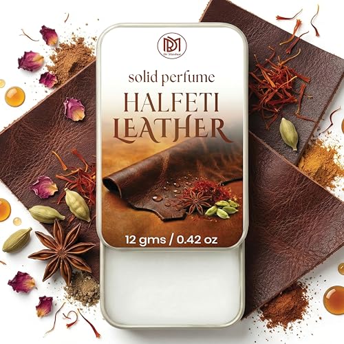 Image of Dr.Mashur Solid Perfume Halfeti Leather | Plum Vanilla | Alcohol Free Wax Perfume Balm, Long Lasting Fragrance Tin 12g, Non Greasy Smooth Glide, Travel Friendly Unisex | Office Wear | Gifts.