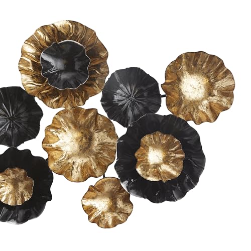 CosmoLiving by Cosmopolitan Metal Plate Home Wall Decor Wall Sculpture with Textured Pattern, Wall Art 63" x 4" x 35", Gold - Image 3