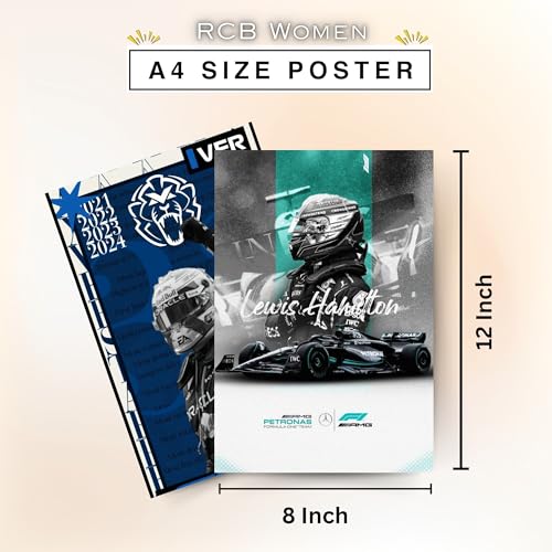 Image of Posters Inc Sports F1 Cars Motivational Posters for Wall A4 Size Aesthetic Setup 300 GSM Matte Paper Pack of 6 Automotive Motorsport Decor for Boys Gaming Room, Bedroom, Home & Office with Adhesive