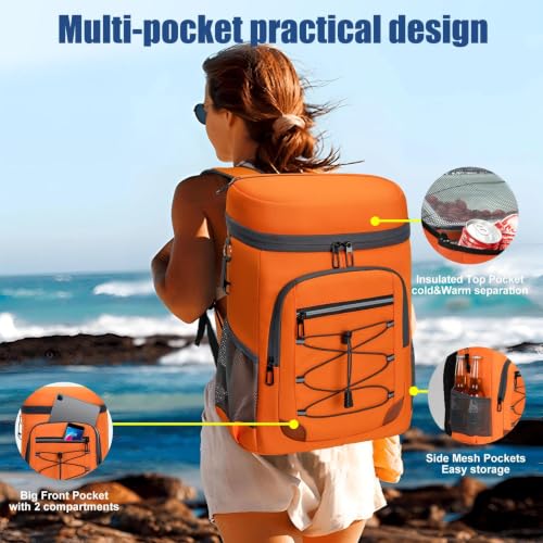 Image of Backpack Cooler Insulated Leakproof, Soft Cooler for Outdoor Camping Hiking