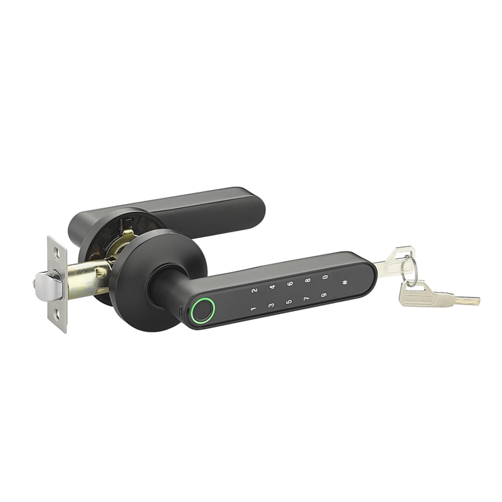 Serrure de porte en bois Tuya connectée avec combinaison numérique résidentielle noire