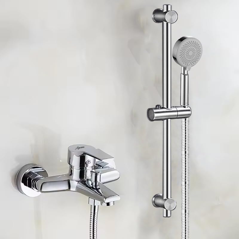 Aquieen Luxury Series Hot & Cold Single Lever Wall Mixer with Sliding Rail & Hand Shower (Chrome) (B0CYTCZKGX) Amazon Price History, Amazon Price Tracker