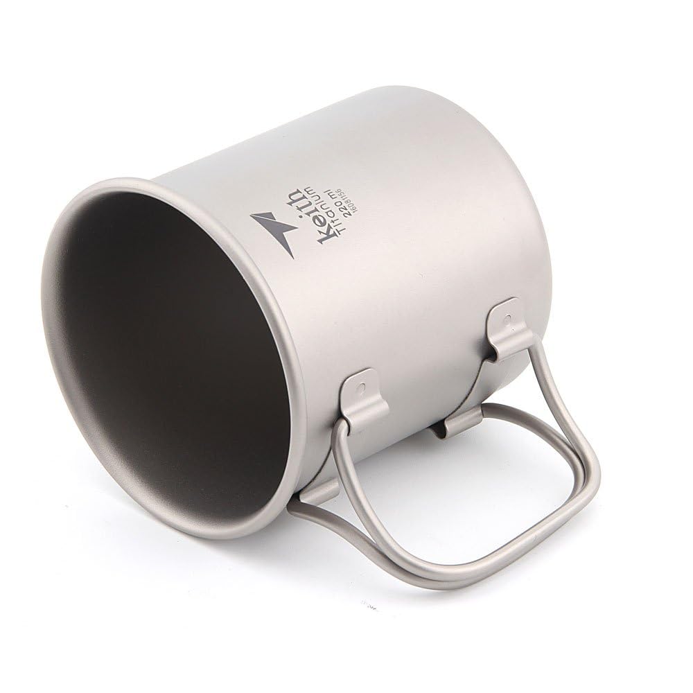 Keith Ti3200 Outdoor Pieghevole Titanio Acqua Tazze Drinkware Campeggio Tazze Senza Coperchio Ultralight Portatile Outdoor Travel Mug 40g 220ml