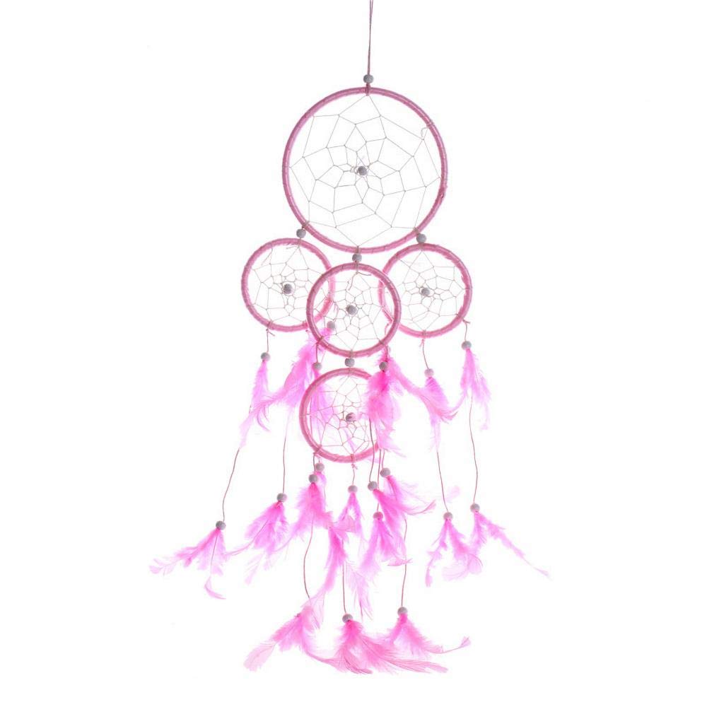 Catch Dream Rose Attrape Rêve Suspendu | Kit Déco Murale Macramé Multi-Anneaux