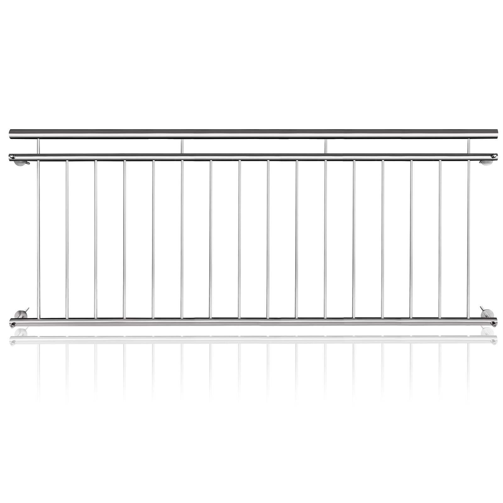 HENGMEI Französischer Balkon Edelstahl Treppengeländer Geländer Fenstergitter Brüstungsgeländer (225 * 90cm)