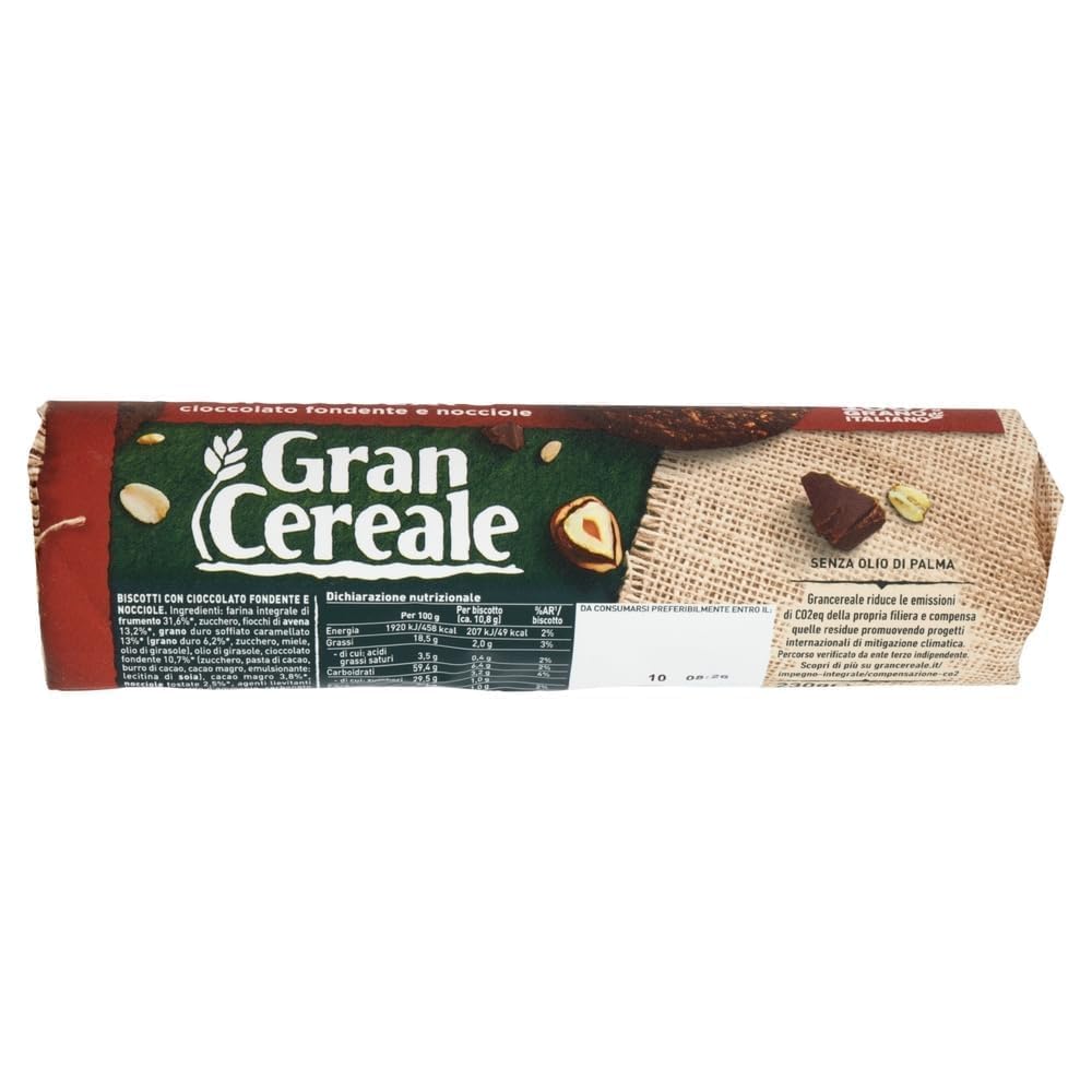 Italian Gourmet Schokokekse Zartbitter Haselnuss 24 x 230g 5,52kg mit Polpa | 24 Vorratspackungen ergeben 5,52kg – mit Zartbitterschokolade und Haselnüssen für Büro, Kaffee, Gäste und unterwegs