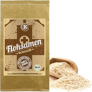 Flohsamenschalen Bio 500 g – Psyllium Husk – Plantago ovata – 99% Reinheit – ballaststoffreiche Flohsamenschalen – vegan – DE-ÖKO-007