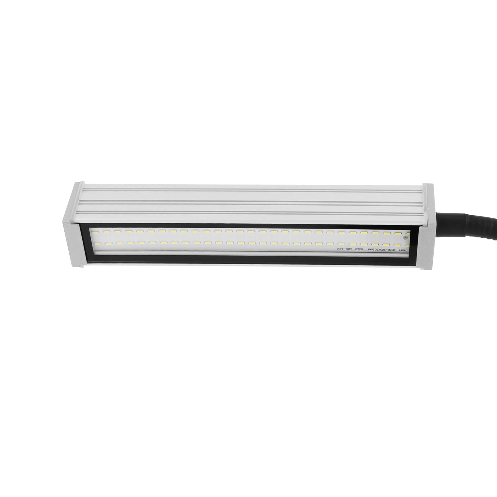 60 diod LED, magnetyczne światło robocze, wodoodporne, elastyczne, do oświetlenia przemysłowego, z osłoną węża i magnetycznym przyciskiem regulacji, kolor czarny, 6000-6500 K, 120°