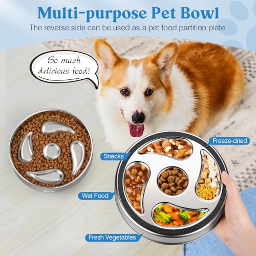 Tivray-Slow-Feeder-Dog-Bowls-304-Stainless-Steel-Dog-Slow-Feeder-Bowl-38-Cups-Metal-Dog-Food-Bowl-with-Non-Slip-Bottom-Anti-Gulping-Slow-Eating-Dog-Bowl-for-Medium-Large-Breed-Dishwasher-Safe