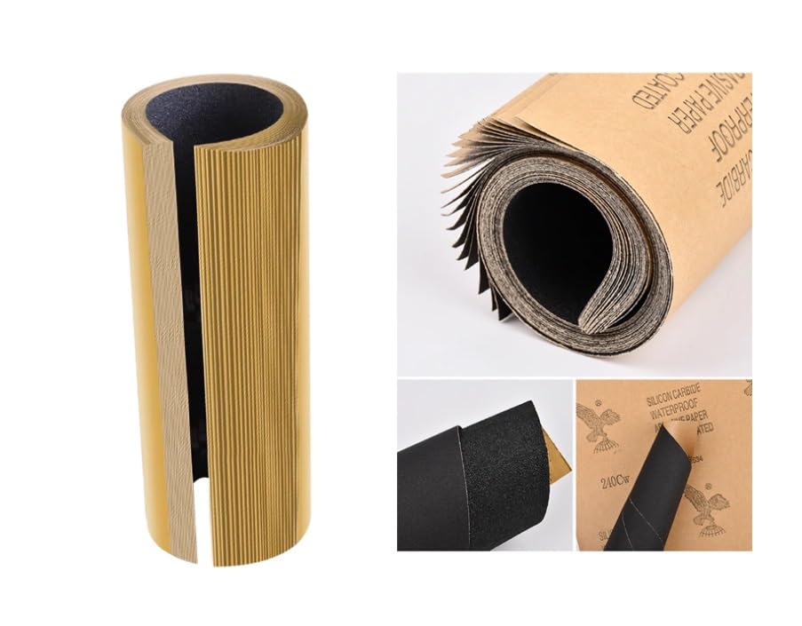 Papier Abrasif à Sec et à l’Eau, Carbure de Silicium 60–2000 Grains, 1–20 Feuilles, Bois Métal Céramique, Polissage Auto & Retrait Rayures(1200 mesh 20 pcs)