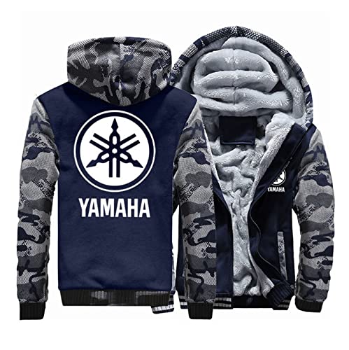 Vestes à capuche pour hommes pour YAMAHA Print Casual Winter Stitching Zip Warm Sweat-shirt à manches longues - Cadeau pour adolescents (Color:G,Size:XL)