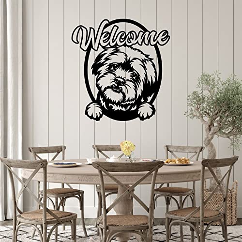 Inscription dog personnalisée en métal découpé au laser panneau welcome home de 61 cm