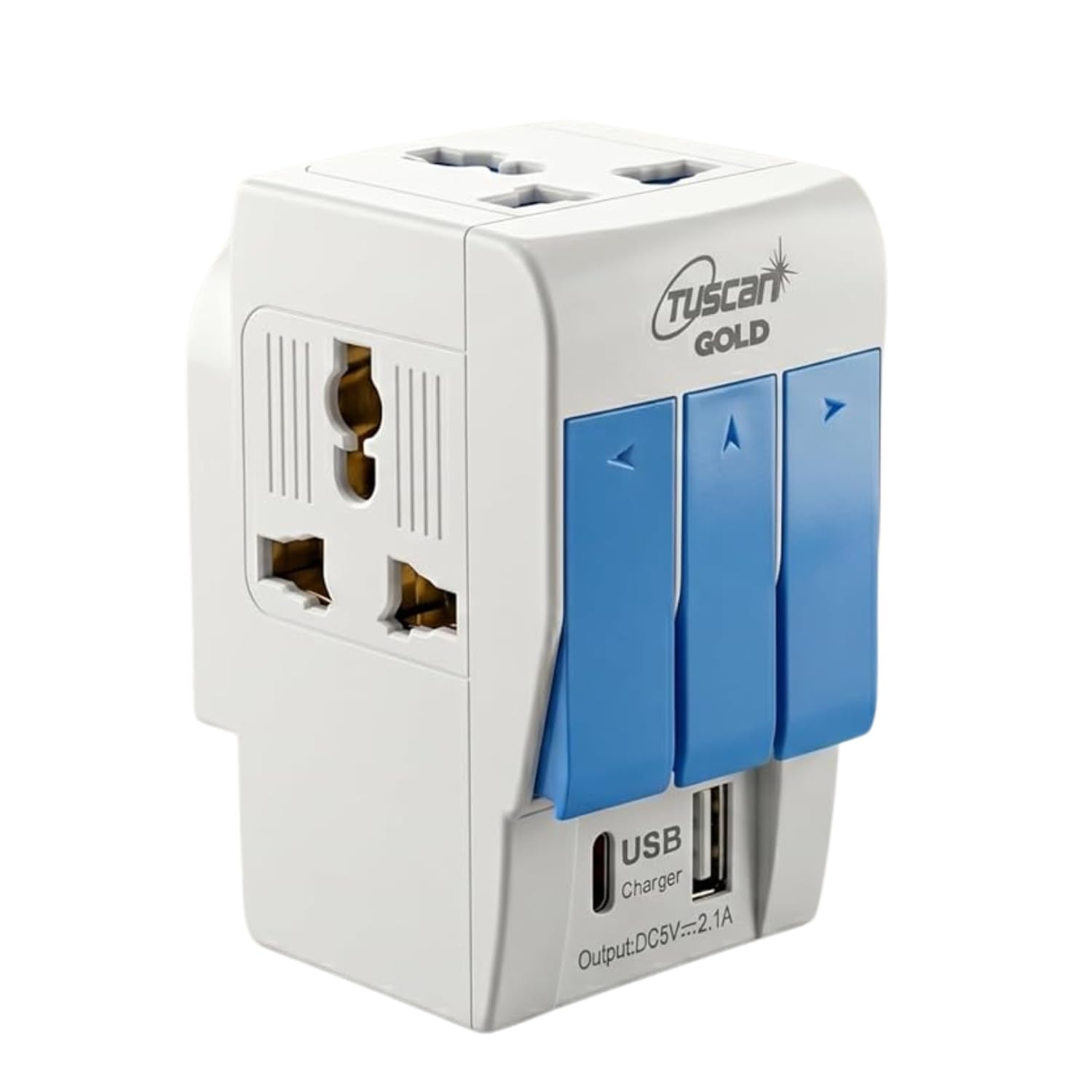 PROSAC 3 Pin Multi Plug | Universal Conversion Multiplug with Type A and Type C USB Charger | Universal Travel Adapter with Individual Switch & LED Indicator | 3 Way Plug Extension with Fuse-picture-25