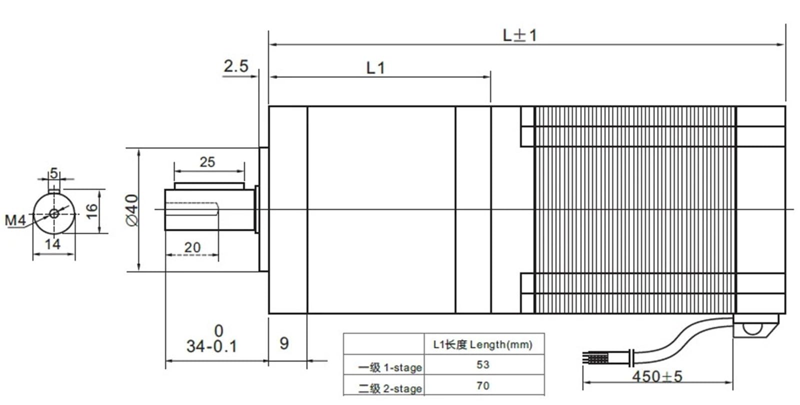 1,3 Nm NEMA23 silnik krokowy z przekładnią planetarną 3,0 A