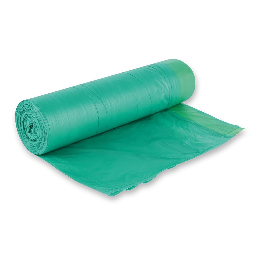 560 Stück, Abfallsäcke, FRANZ MENSCH, 60 l, grün-gelb, HDPE, Zugband, Rolle | 64 x 71 cm, Müllbeutel, Müllsäcke, Mülltüten, trash bags, Mülltonnen, Haushalt, Gewerbe, Reinigung