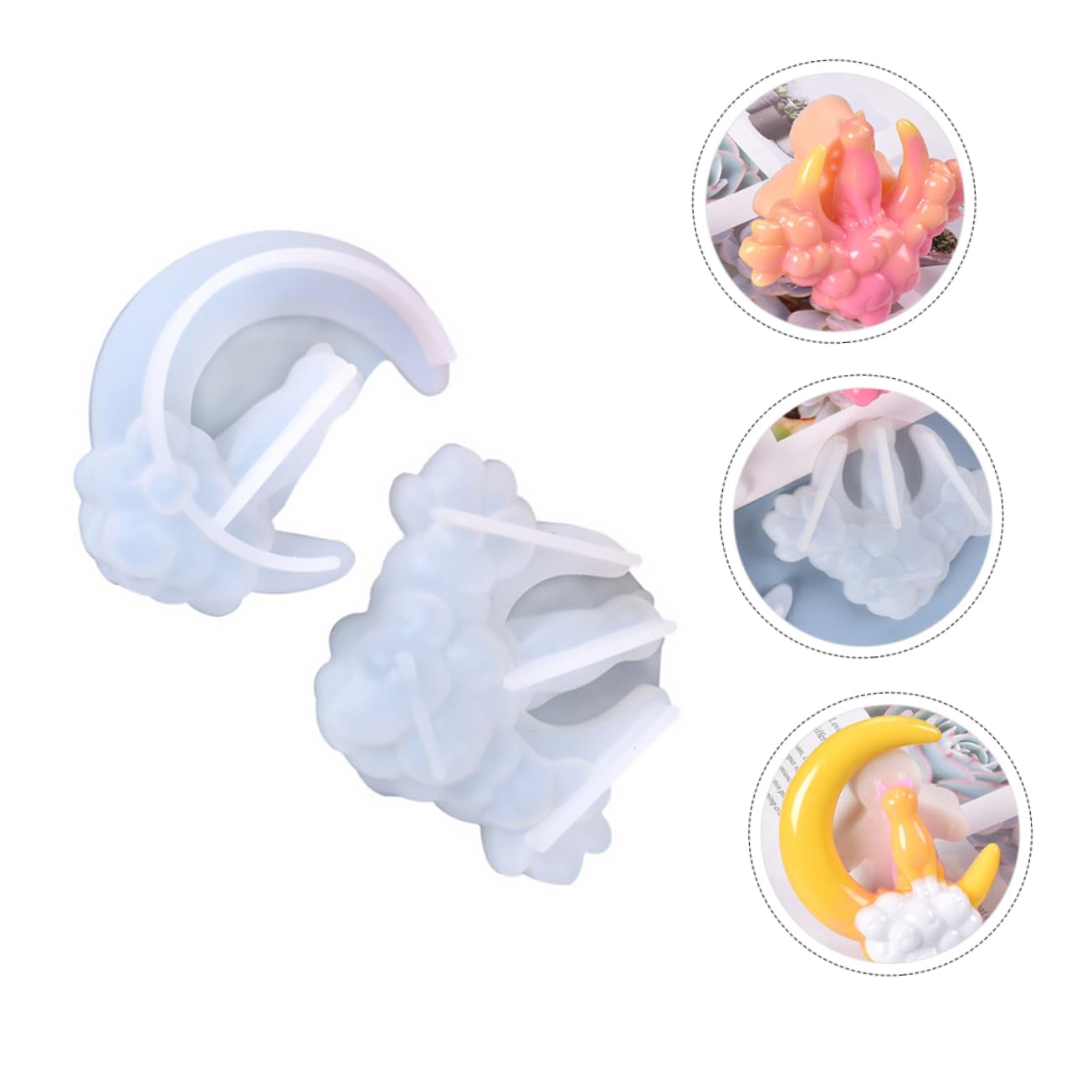OSALADI 3 Series Molde De Epoxi Redondo Para Jabón Kits De Fundición A Mano Moldes Para Galletas De Molde De Fondant Molde De Fundición Con Colgante De Gato Molde De 2 piezas x 3