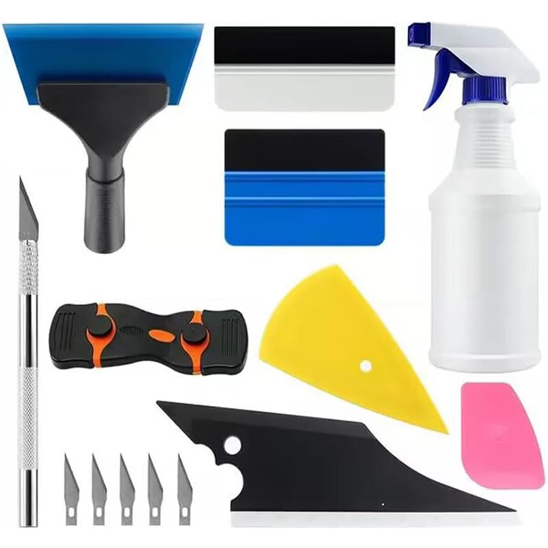 Image of STHIRA 14 Pcs Sunfilm Tool Kit for Car Tint, Cutter, 500ml Spray Bottle
