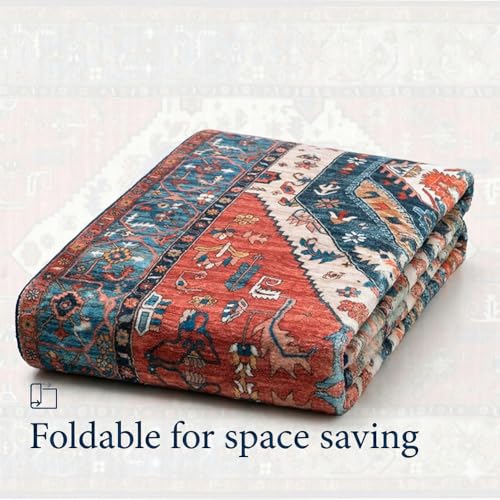 Tapis de salon 70x140 cm lavable et géométrique moderne beige - 5