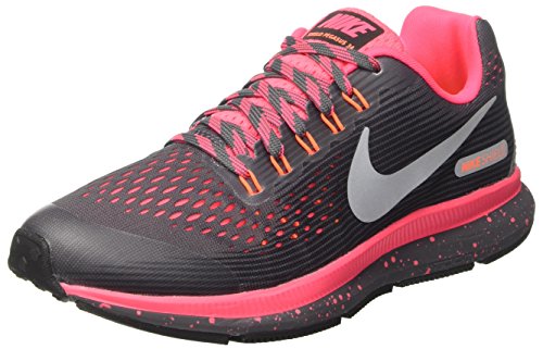 Nike Zoom Pegasus 34 Shield (Gs) Running Dark Grey/Reflect Silver-Racer Pink Shoes