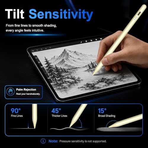 Image of HATOKU Stylus Pen for Apple iPad 2018-2026 for Note-Taking Drawing Yellow