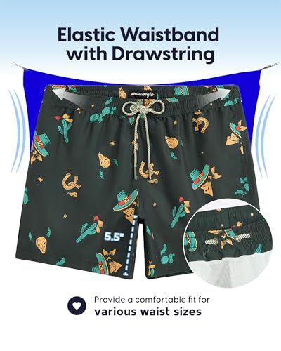 Image of maamgic Mens Swim Trunks 5 Inch with Mesh Lining, Quick Dry Mens Bathing Suit, Swim Shorts for Swimming and Beach