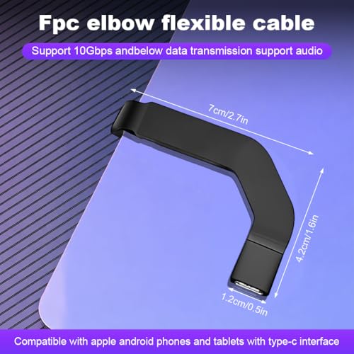 Image of Verilux Upgrade PD 60W USB C Extension Cable, Right Angle USB Type C Male to Female Adapter with 480Mbps Data Sync, Support for Phone 17 /17 Pro /17 Pro Max /16 /15 Series, Galaxy S25 /S24 /S23, MacBook