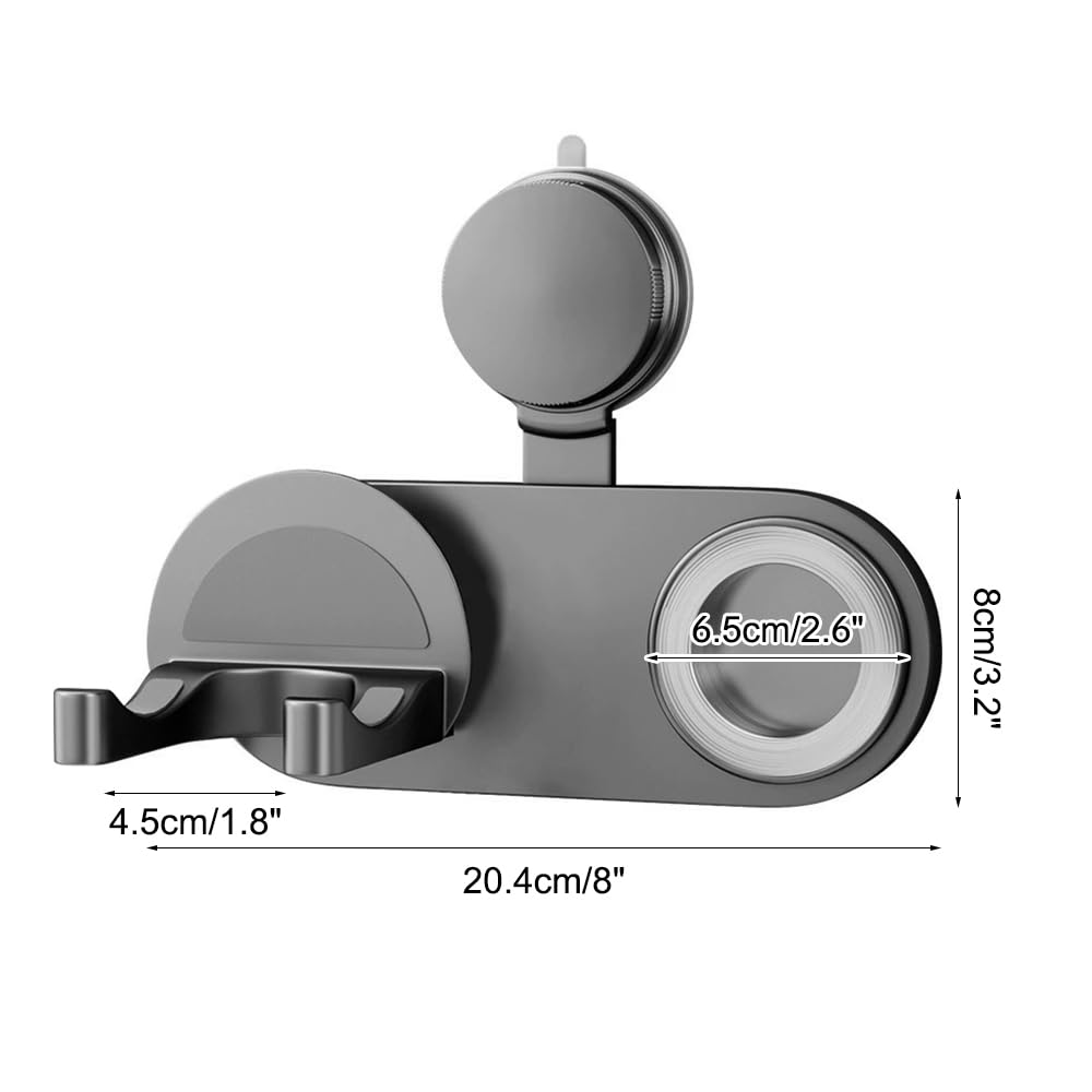 DONGKER Porta Asciugacapelli da Parete, Supporto per Asciugacapelli Magnetico da Bagno, Porta Phon con Ventosa e Funzione di Archiviazione Nascosta del Cavo per Spogliatoi, Barbieri, Camere da Letto