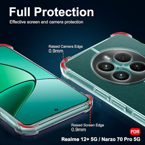 Image of TheGiftKart Crystal Clear Back Cover Case for Realme 12 Plus 5G / Realme P1 5G / Narzo 70 /70 Pro 5G | Shockproof Soft TPU Case | Cushioned Edges for Ultimate Protection Cover Case (TPU, Transparent)