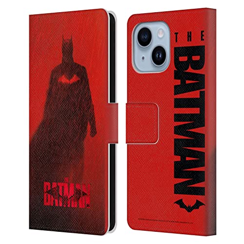 Étui portefeuille cuir Apple iPhone 14 Plus The Batman Pluie Rouge housse protection clapet