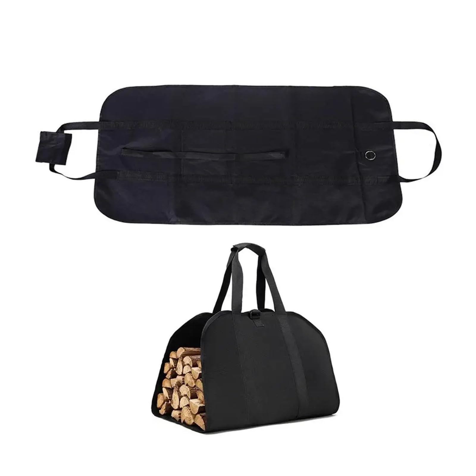 1pcs Tote Firewood Storage Bag Supplies Supersized Canvas Carrier Log Carrying Handbags Wood For Fireplace For Wood(Black)