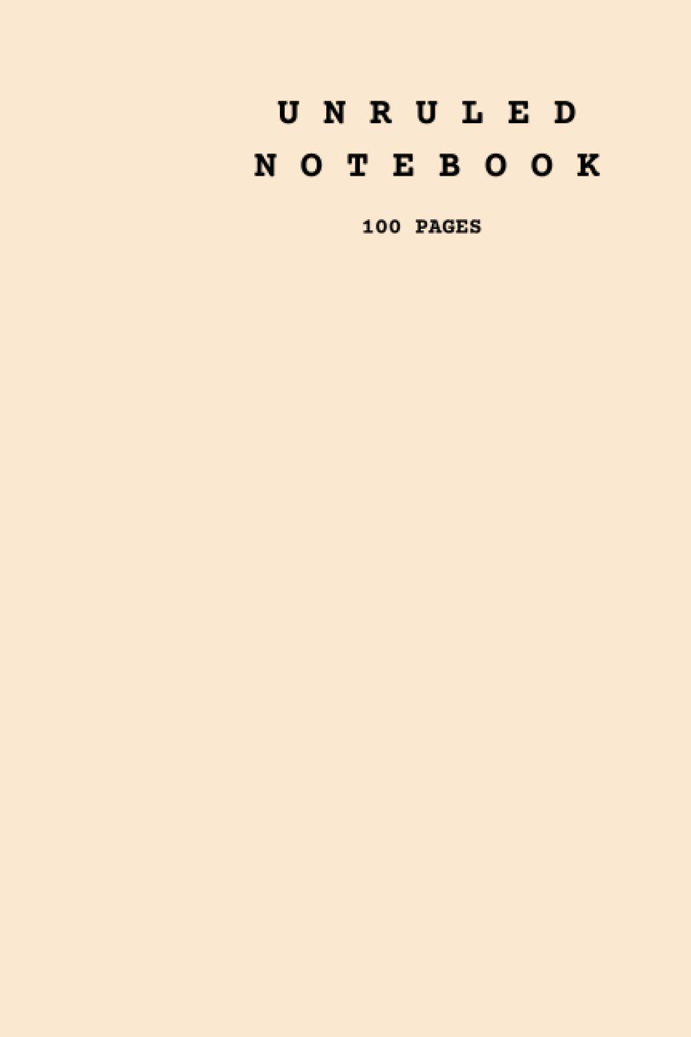 UNRULED NOTEBOOK 100 PAGES: Peach Cover Notebook A5 Size ( 6 x 9 )