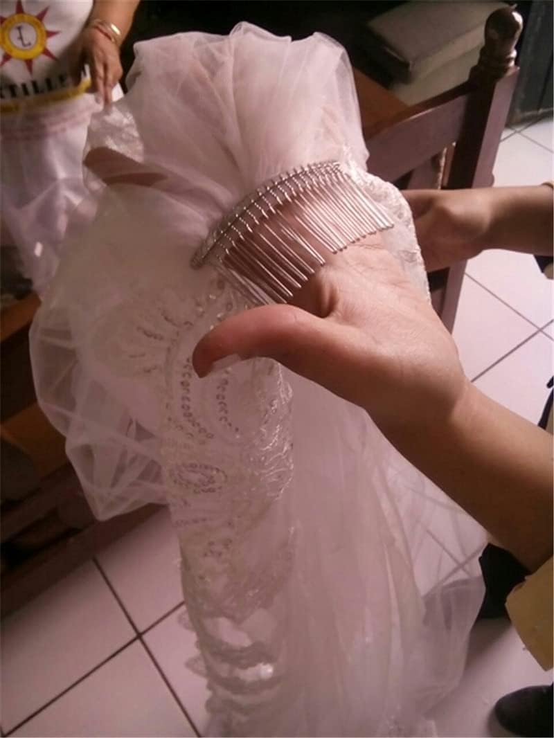 Bruids Tule één laag bruidssluier 3m 4m 5m schoudersluier met kam bruidssluier Lace Edge sluiers geappliceerde bruids Tule sluier