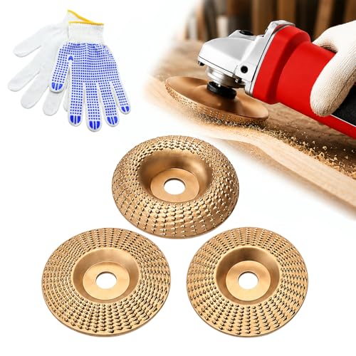 Upgraded and Thickened Angle Grinder Polishing Pad, Conduit Diameter 16mm / 22mm, Pro-Grade Stump Engraving and Grinding Kit, Mini Heavy Duty Woodworking Shaping Wheel (22mm-3Pcs)
