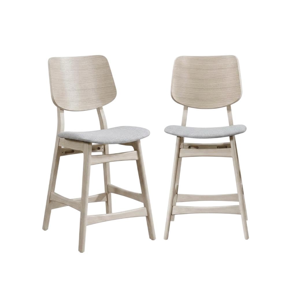 Wood Upholstered Dining Chairs Set of by Starlight Canyon Home – Wood, Polyester, Foam, White, Pack of 2