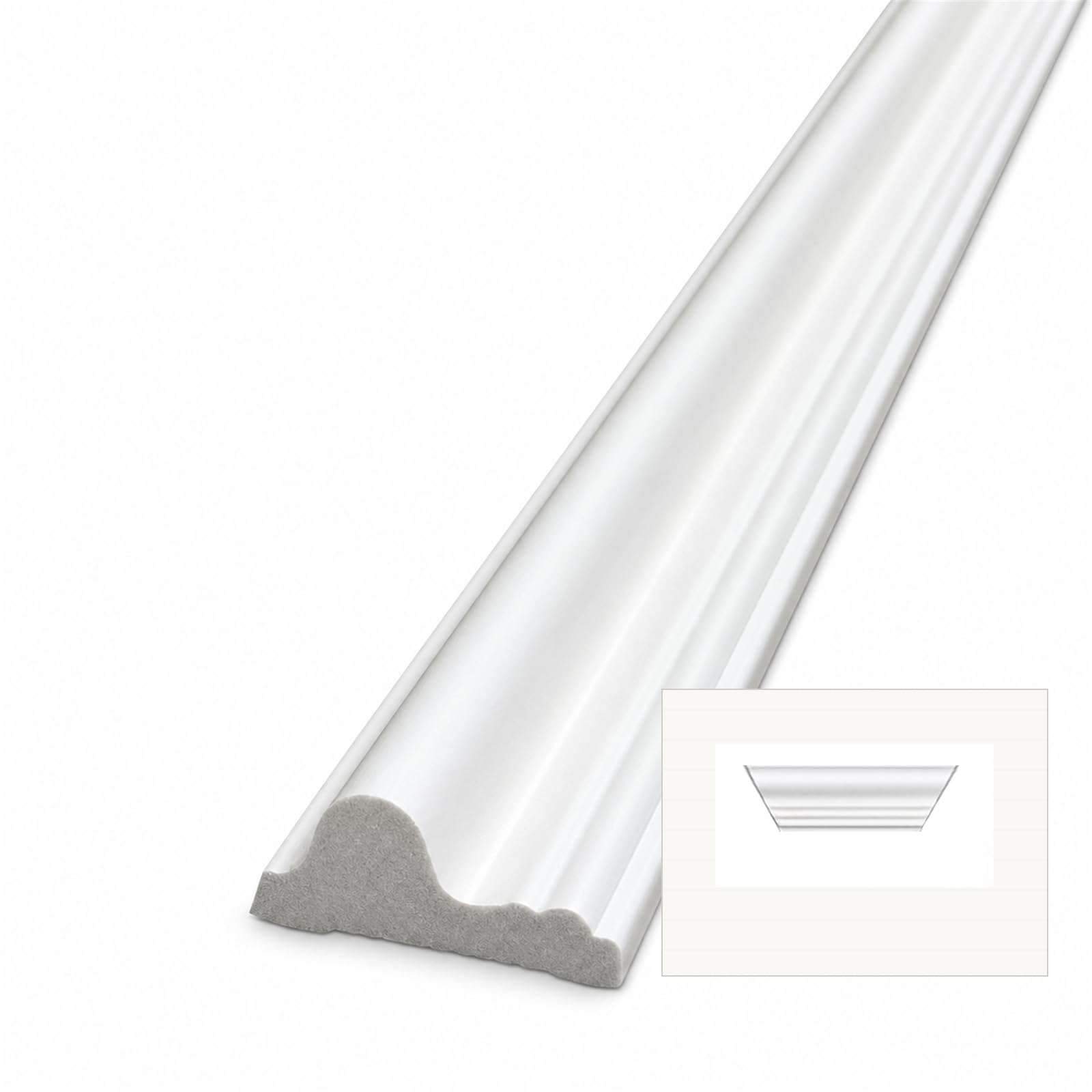 DECOVISION Wall Moulding 4Pcs - Destan Paintable, 4cm x 240cm, Double Mitre
